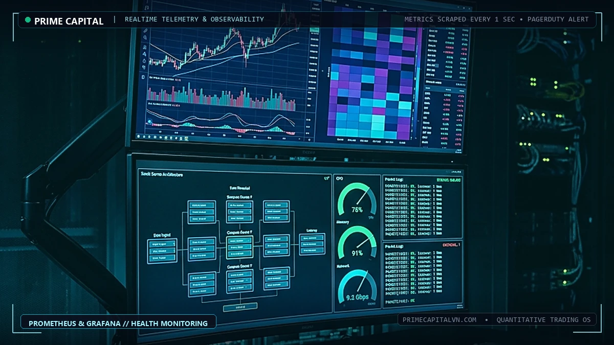 Giải pháp giám sát hiệu suất và cảnh báo sức khỏe hệ thống Bot tự động qua Prometheus & Grafana